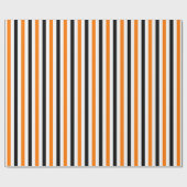 ハロウィンオレンジ白黒ストライプパターンギフト ラッピングペーパー (フラット)