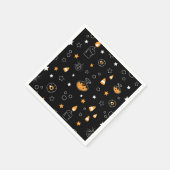 ハロウィンオレンジ白黒 スタンダードカクテルナプキン (角)