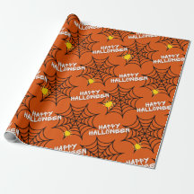 ハロウィンオレンジ色スパイダーウェブ