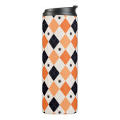 ハロウィンオレンジ&ブラックスパイダーパタアーガイルーン タンブラー (回転左)