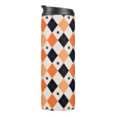 ハロウィンオレンジ&ブラックスパイダーパタアーガイルーン タンブラー (回転右)