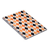 ハロウィンオレンジ&ブラックスパイダーパタアーガイルーン ノートブック (右側)