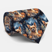 ハロウィンオーストラリアのテリアとカボチャ怖い ネクタイ (ロール)