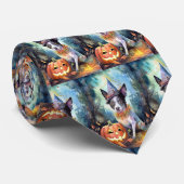 ハロウィンオーストラリアの牛とカボチャ怖い ネクタイ (ロール)