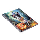 ハロウィンオーストラリアの牛とカボチャ怖い ノートブック (右側)