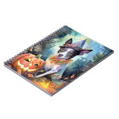 ハロウィンオーストラリアの牛とカボチャ怖い ノートブック (左側)