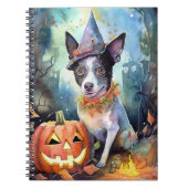 ハロウィンオーストラリアの牛とカボチャ怖い ノートブック (正面)