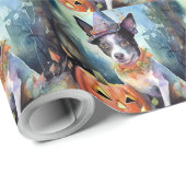 ハロウィンオーストラリアの牛とカボチャ怖い ラッピングペーパー (ロールコーナー)