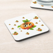 ハロウィンカおもしろいンプキン顔 コースター (左側)
