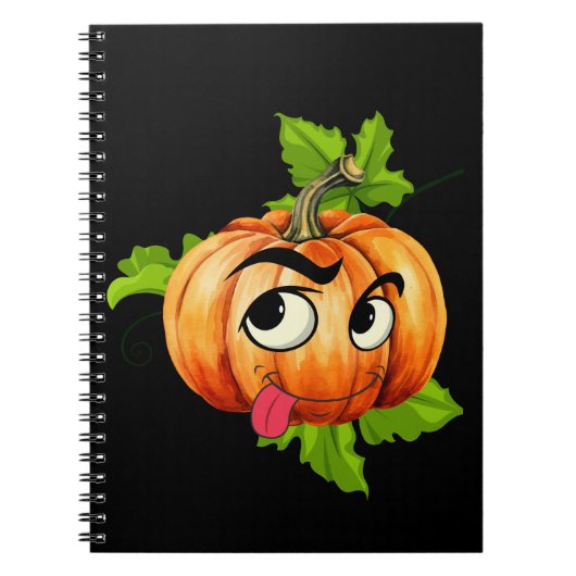 ハロウィンカおもしろいンプキン顔 ノートブック (正面)