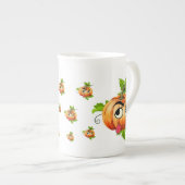 ハロウィンカおもしろいンプキン顔 ボーンチャイナマグカップ (正面右)