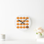 ハロウィンカウトカボチャパッチ ラウンド壁時計 (ホーム)