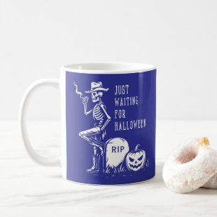 ハロウィンカウボーイスケルトンを待っている コーヒーマグカップ