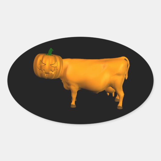 ハロウィンカウ 楕円形シール (正面)