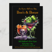 ハロウィンカクテルコスチュームパーティー 招待状 (正面/裏面)