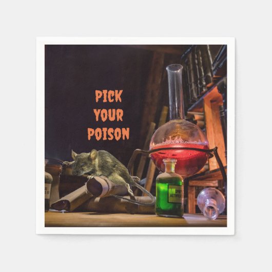 ハロウィンカクテルナプキンス、毒を選ぶ スタンダードカクテルナプキン (正面)