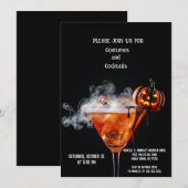 ハロウィンカクテル招待状カード – ジャックオランター 招待状 (正面/裏面)