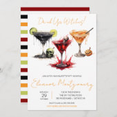 ハロウィンカクテル、ドリンク、バチェロレッテ 招待状 (正面/裏面)