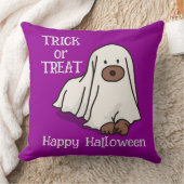 ハロウィンカスタムおもしろい犬お洒落パープル クッション (ブランケット)