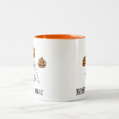 ハロウィンカスタムお洒落おもしろい幽霊 ツートーンマグカップ (中央)