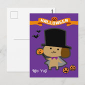ハロウィンカスタムお洒落の可愛い魔法使い ポストカード (正面/裏面)