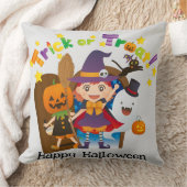 ハロウィンカスタムお洒落キュート魔女かぼちゃ クッション (ブランケット)