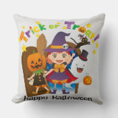 ハロウィンカスタムお洒落キュート魔女かぼちゃ クッション (正面)