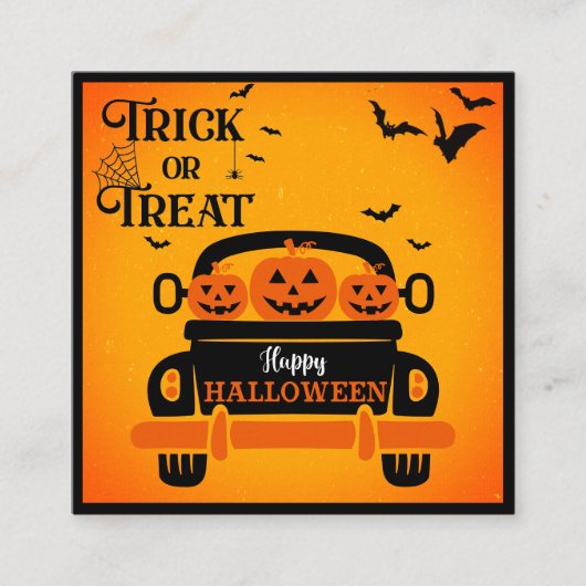 ハロウィンカスタムのトランクカードまたはトリートインサート100カード スクエア名刺 (正面)