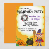 ハロウィンカスタムの可愛いオお洒落レおもしろいンジ 招待状 (正面/裏面)