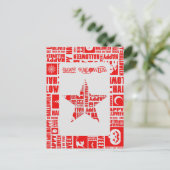 ハロウィンカスタムクールお洒落タイポグラフィ赤 ポストカード (スタンド正面)