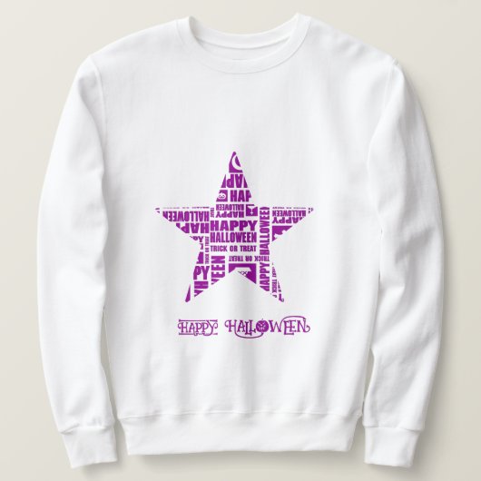 ハロウィンカスタムタイポグラフィクールパープル スウェットシャツ (デザイン正面)