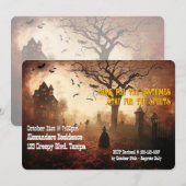 ハロウィンカスタムパーティー招待状 墓地 招待状 (正面/裏面)