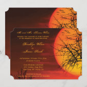ハロウィンカスタム結婚式招待状 夜のチケット 招待状 (正面/裏面)