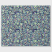 ハロウィンカッコいいゾンビのタイル模様 ラッピングペーパー (フラット)