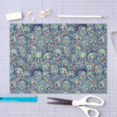 ハロウィンカッコいいゾンビのタイル模様 薄葉紙 (クラフト)