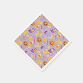 ハロウィンカッコいいパープルパターンデザイン スタンダードカクテルナプキン (角)