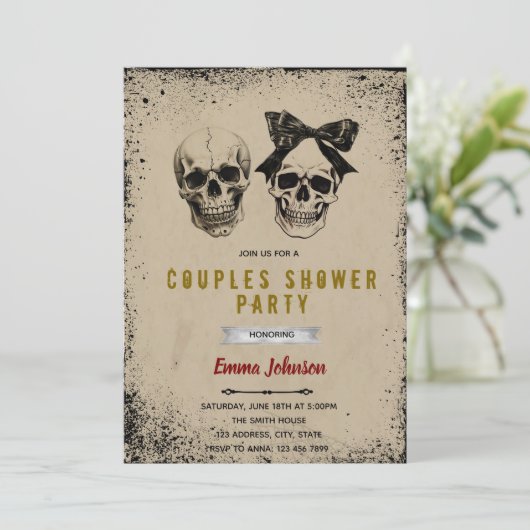 ハロウィンカップルのシャワーの招待状 招待状 (スタンド正面)