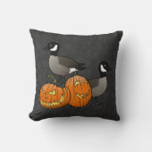 ハロウィンカナダガチョウとジャックオランタン クッション (正面)
