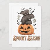 ハロウィンカピバラ 招待状 (正面/裏面)