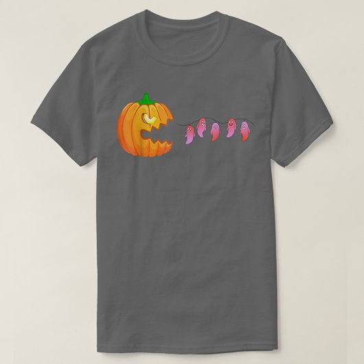 ハロウィンカボチャおもしろい幽霊たち男の子キッズ女性の男性 Tシャツ (デザイン正面)