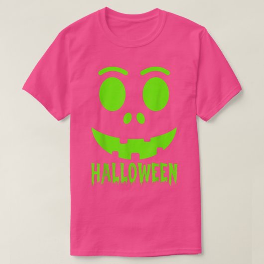 ハロウィンカボチャおもしろい顔走仮装男性女性 Tシャツ (デザイン正面)