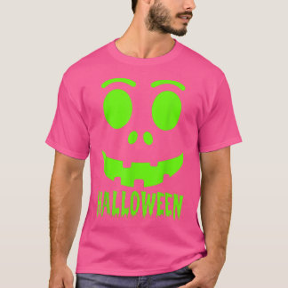 ハロウィンカボチャおもしろい顔走仮装男性女性 Tシャツ