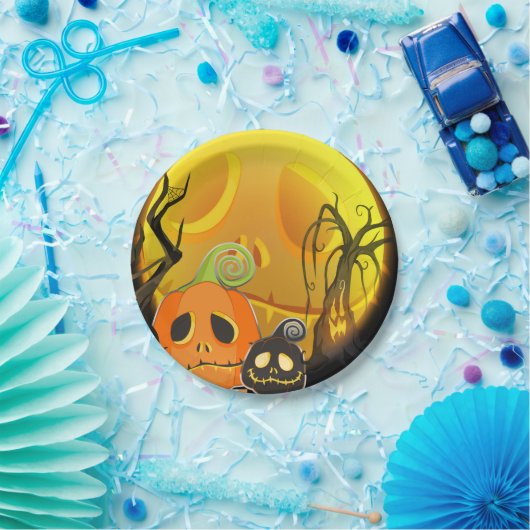 ハロウィンカボチャかわいいお洒落パーティー ペーパープレート (パーティー)