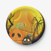 ハロウィンカボチャかわいいお洒落パーティー ペーパープレート (正面)