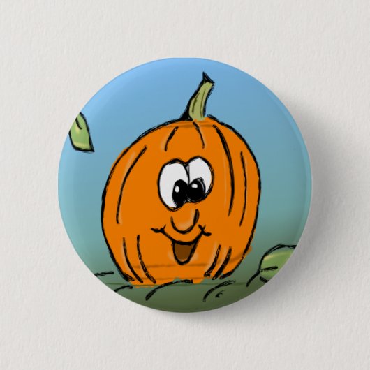 ハロウィンカボチャかわいい微笑フレンドリーみ 缶バッジ (正面)