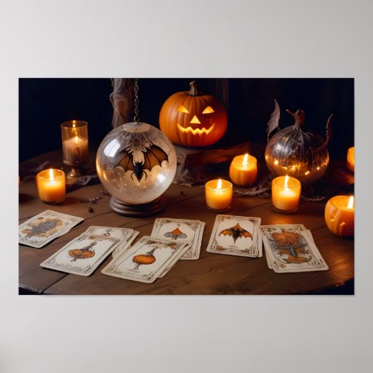 ハロウィンカボチャこうもりかわいい不気味フェスティバル魔法 ポスター (正面)