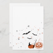 ハロウィンカボチャと魔女 招待状 (正面/裏面)