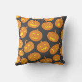 ハロウィンカボチャのオレンジブラックジャックオランタン クッション (裏面)