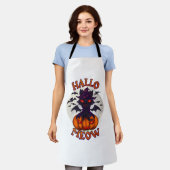 ハロウィンカボチャのカトウィン エプロン (着用した状態)