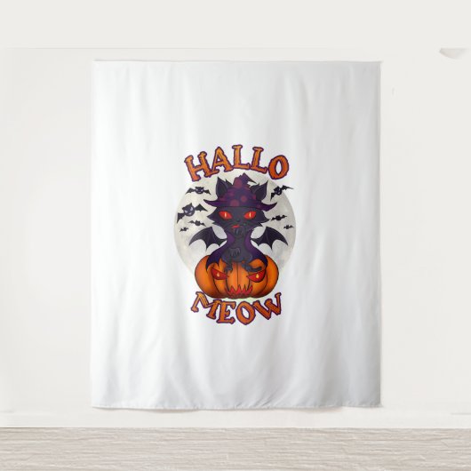 ハロウィンカボチャのカトウィン タペストリー (正面)